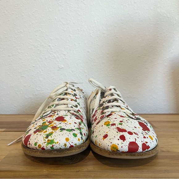 Aintap Handcrafted Leather Oxfords Barefoot SPLANTER Paint White Smooth Leather - Picture 8 of 11